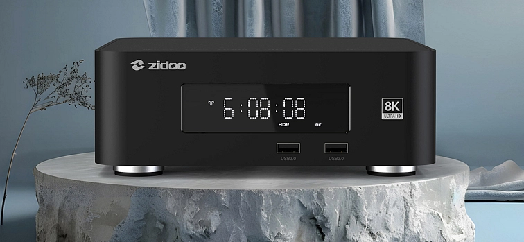 Multimediální přehrávač ZIDOO Z30 PRO v čelním pohledu
