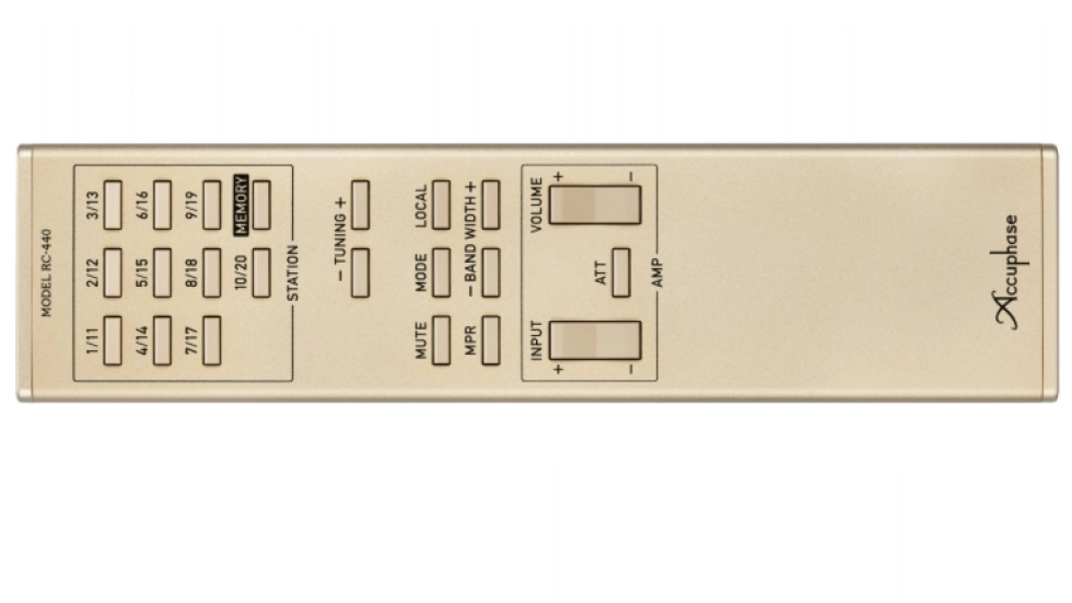 Systémové dálkové ovládání Accuphase RC-440 dodávané k tuneru T-1300