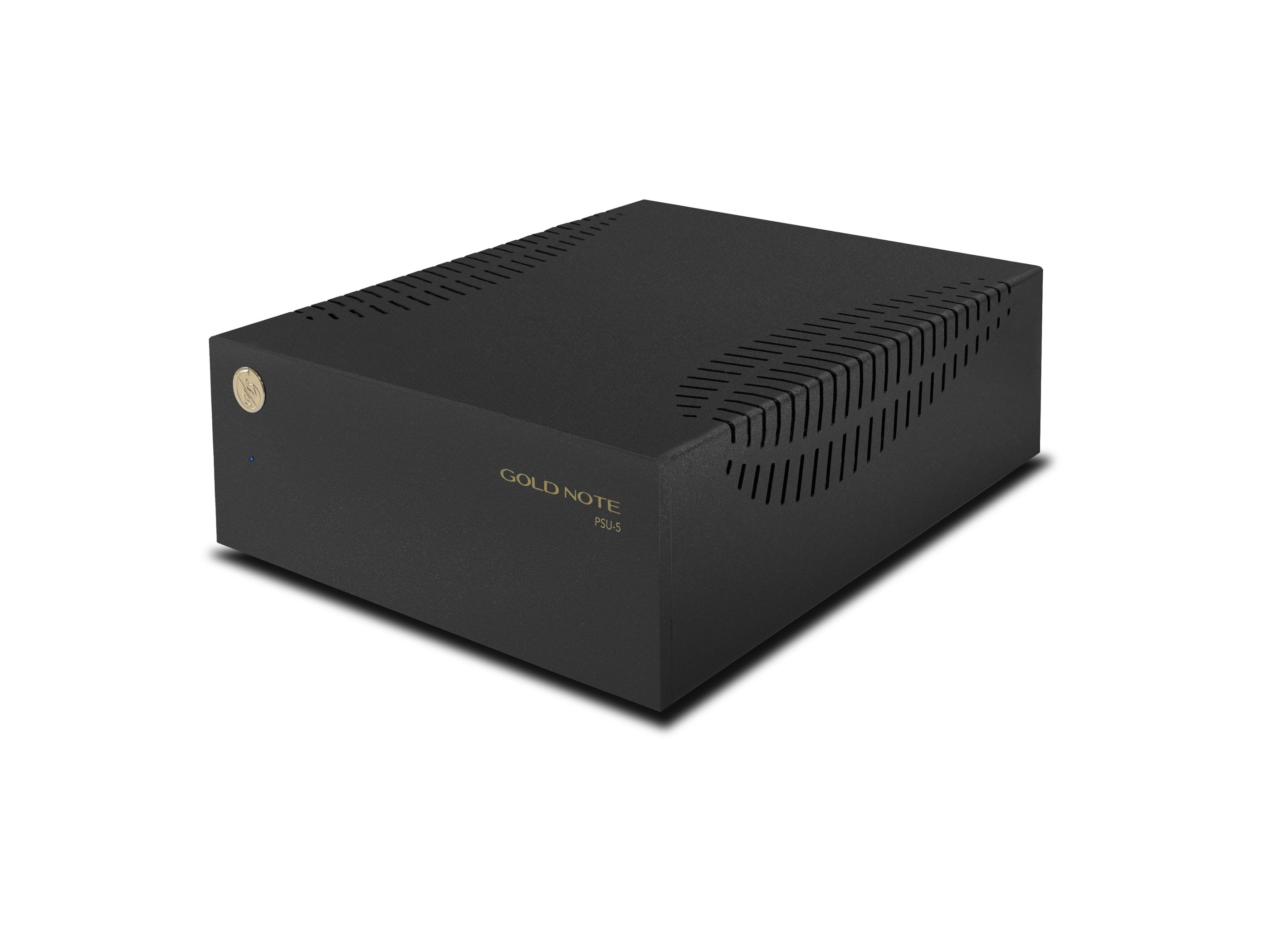 Kompaktní externí napájecí zdroj Gold Note PSU-5 ve smíšeném těle z hliníku a oceli