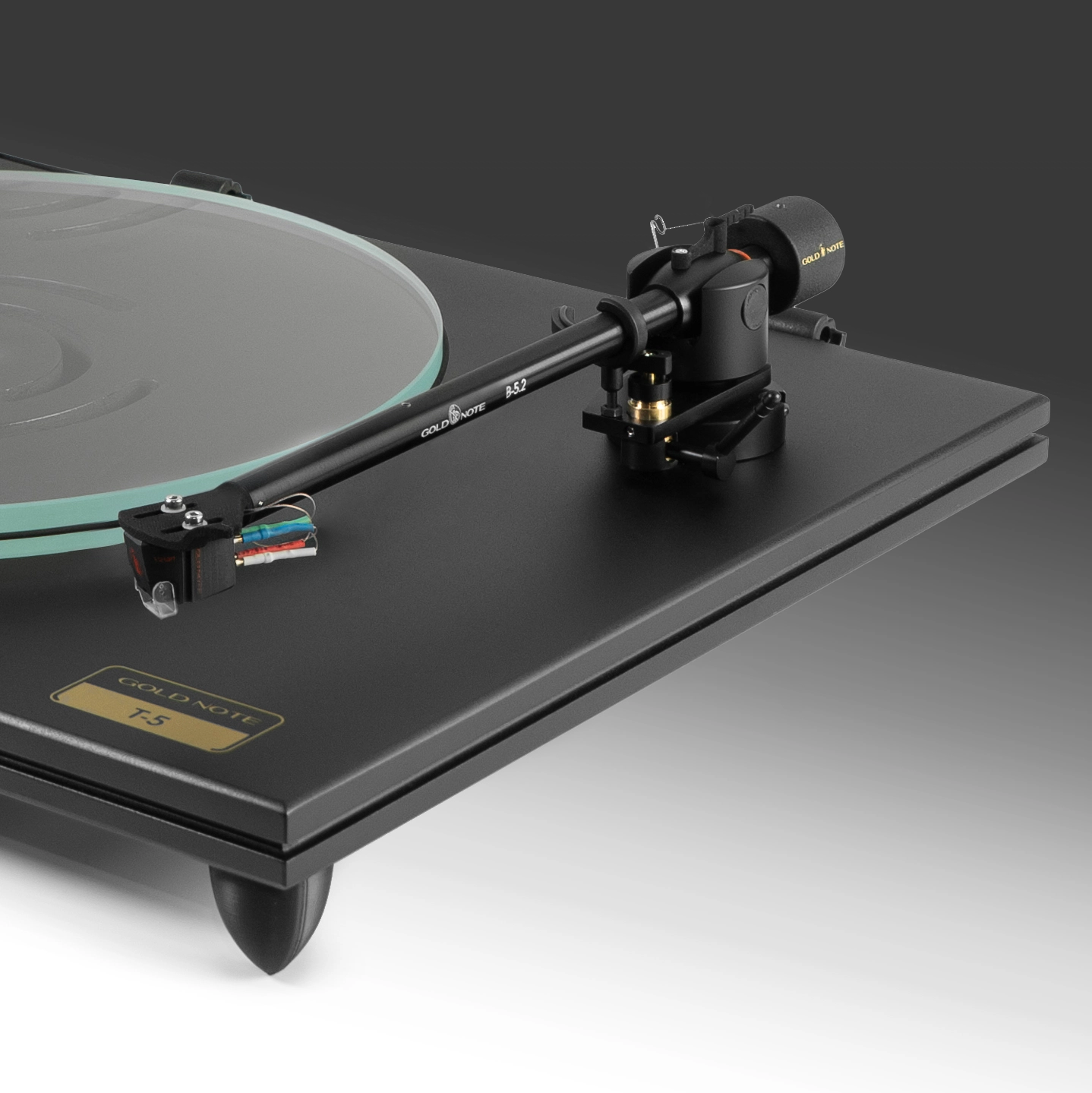 Manuální gramofon Gold Note T-5 se skleněným talířem Ultra-Clear a raménkem B-5.2