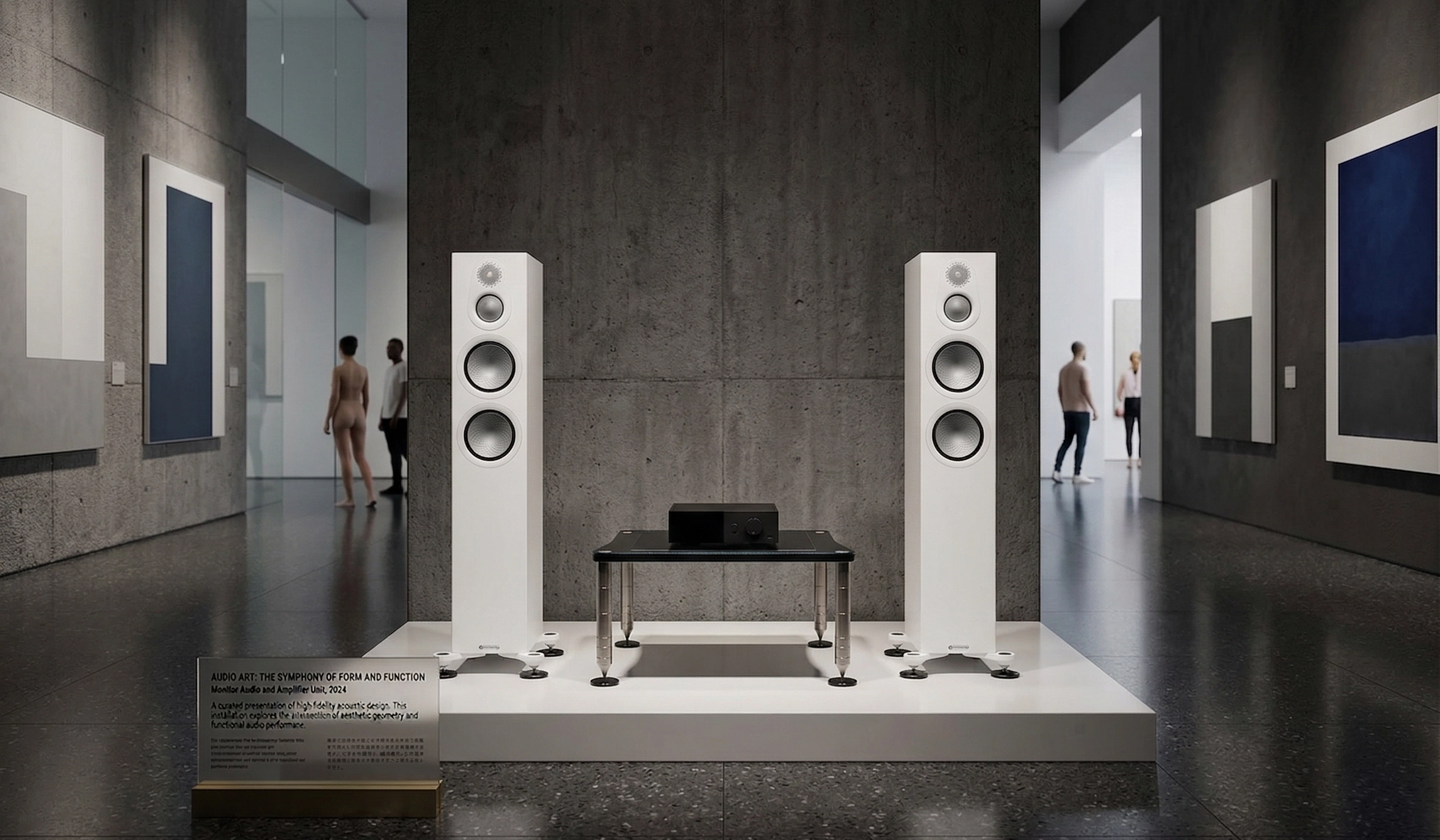 Sestava VOIX Signature PRESENCE s podlahovými reprosoustavami Monitor Audio Silver 300 7G v obývacím pokoji