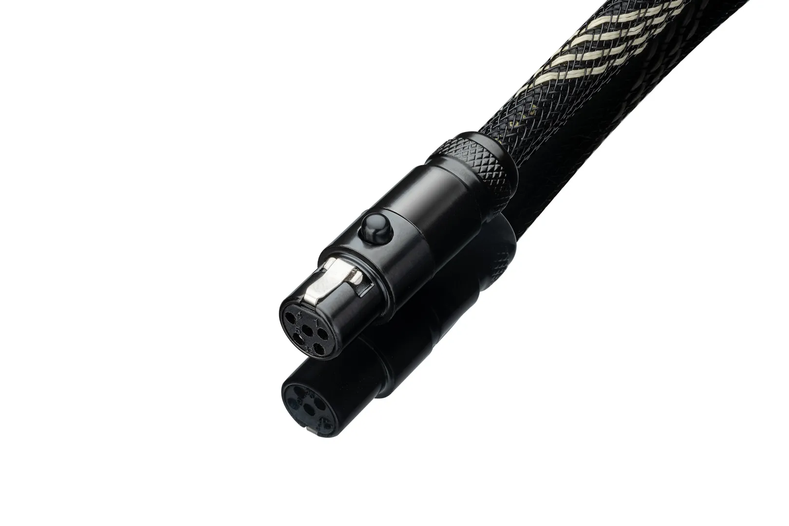 Konektor mini XLR kabelu Connect it DS s opleteným pláštěm ve zlato-černé kombinaci