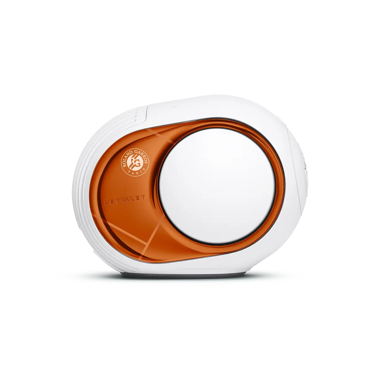 Boční panel Devialet Phantom Ultimate 98 dB Roland-Garros s logem Roland-Garros Paris a nápisem Devialet