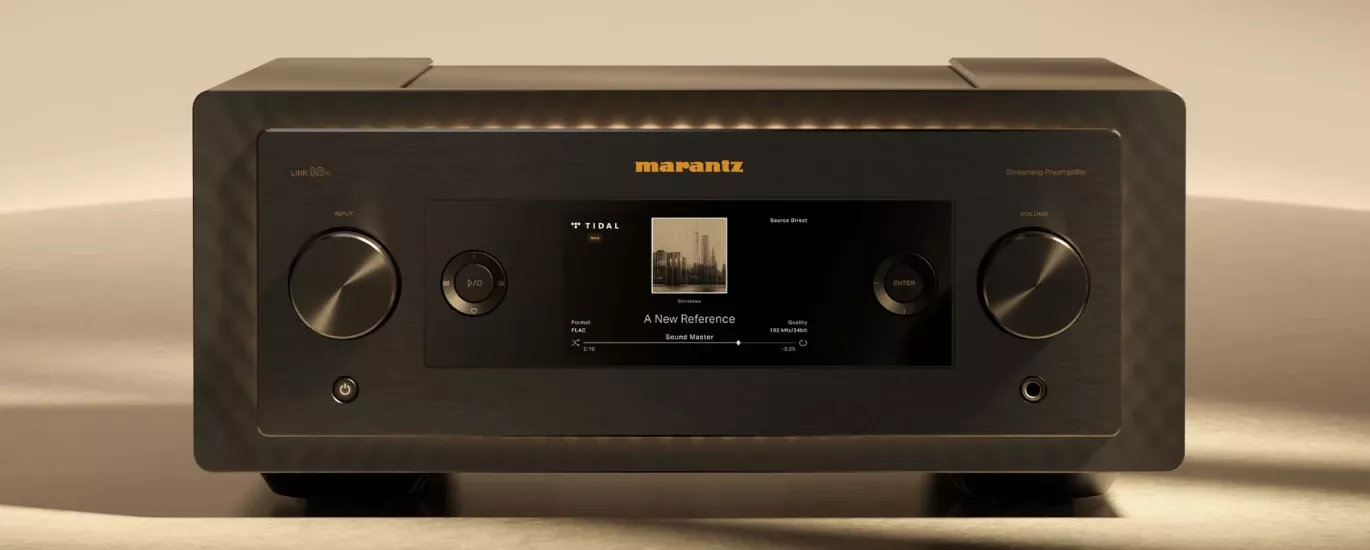 Detail zadního panelu Marantz Link 10n se symetrickými a nesymetrickými analogovými a digitálními vstupy