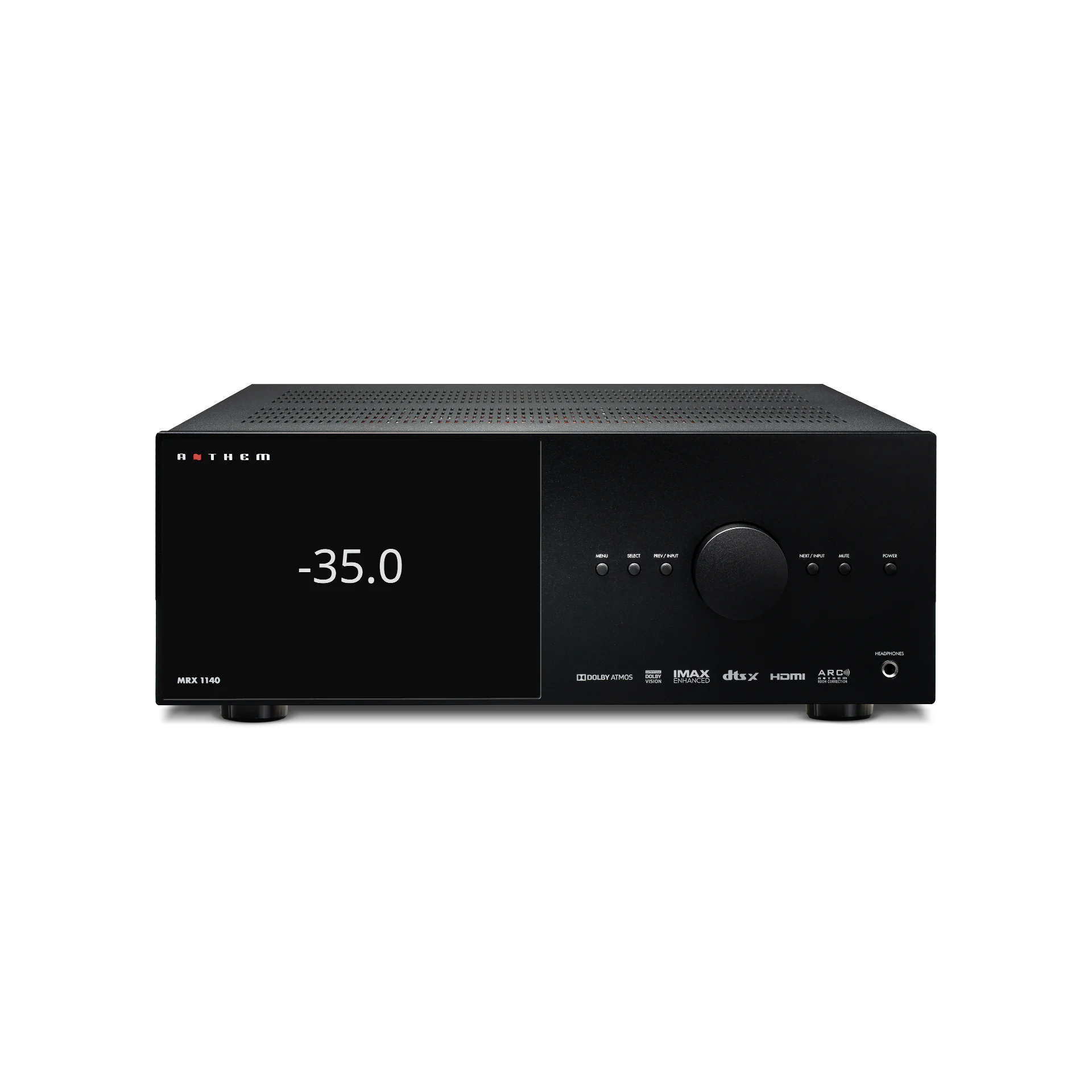 Anthem MRX 1140 8K zepředu — AV receiver se zabudovanými zesilovači