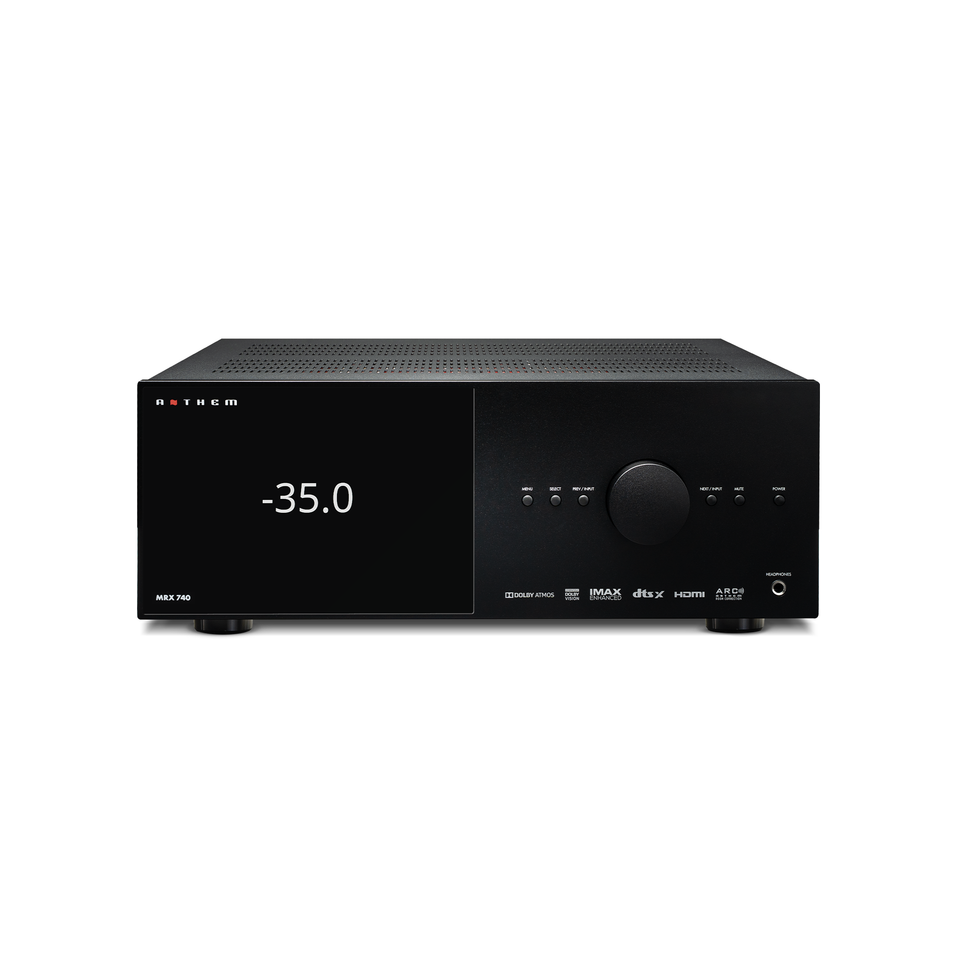 Anthem MRX 740 8K zepředu — sedmikanálový model řady MRX