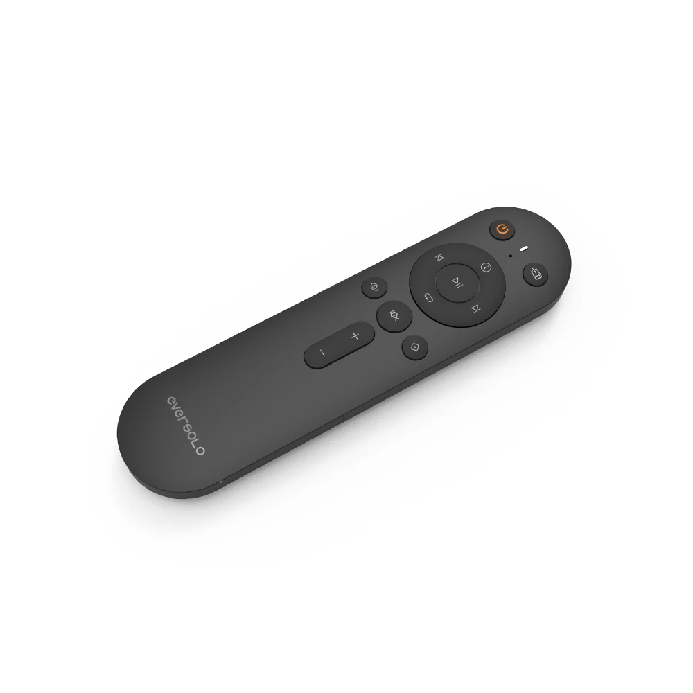EverSolo BTR-12 dálkový ovladač pro streamery EverSolo DMP — pohled z boku