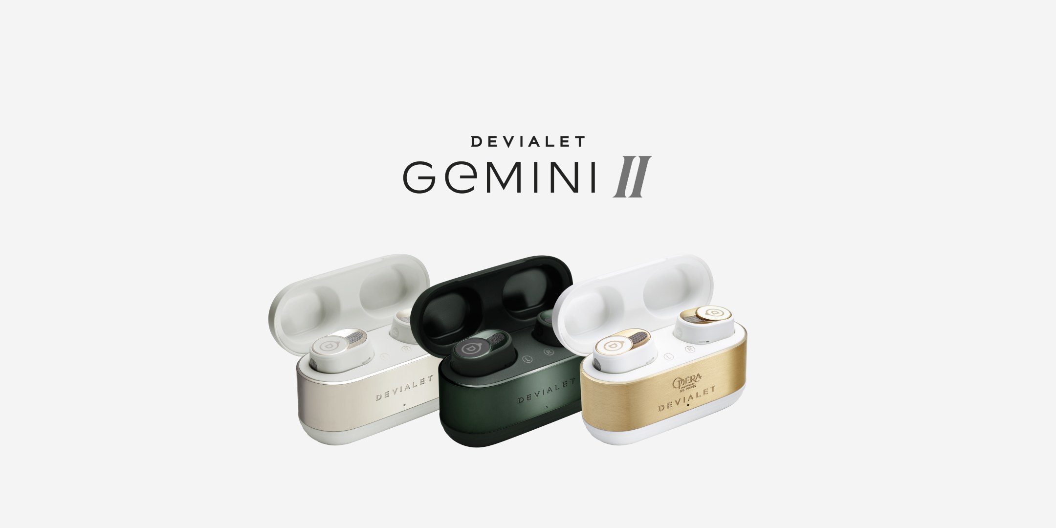 Všech pět barevných provedení Devialet Gemini II vedle sebe