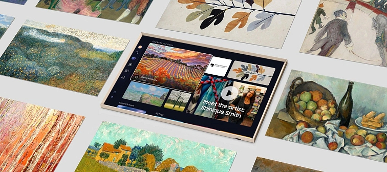 Automaticky otočný nástěnný držák The Frame umožňující sledování na výšku i na šířku