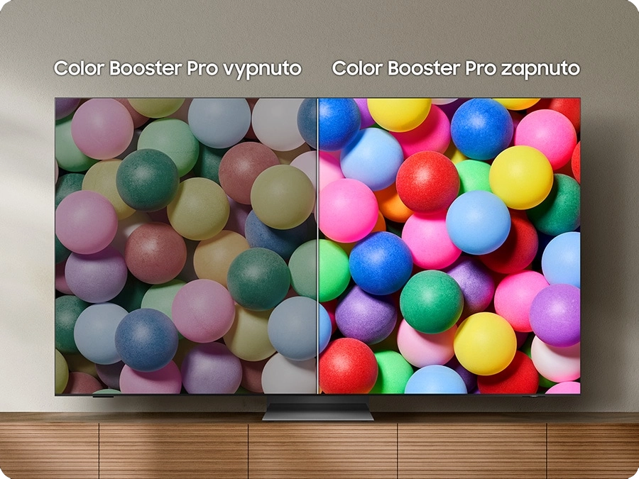 Živější barevné podání na televizoru Samsung QE43QN90F díky funkci Color Booster Pro