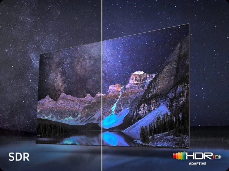 Detail kontrastního obrazu na televizoru Samsung QE65Q8F s technologií Quantum HDR+