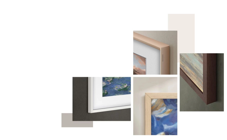 Samsung The Frame Pro 85 palců v obývacím pokoji s pohovkou a dekoracemi v japonském stylu interiéru
