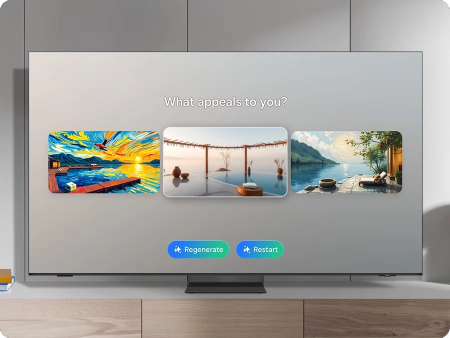 AI generátor tapet na televizoru Samsung QE85QN90F s personalizovanými vizuály