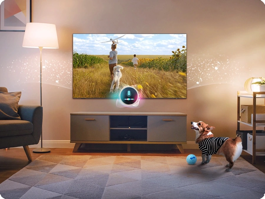 Funkce péče o domácí zvířata na televizoru Samsung QE85QN90F s detekcí zvuků