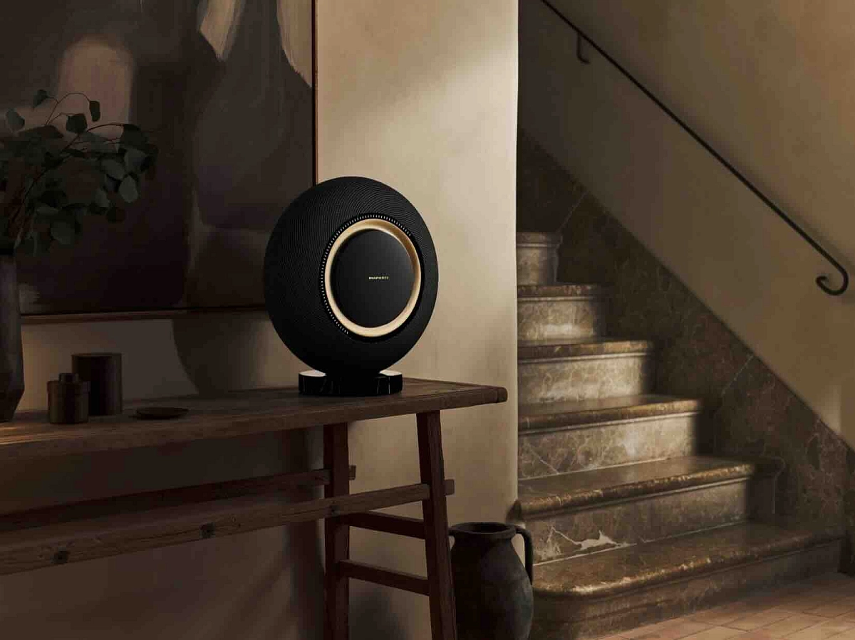 Detail 360° bezešvé tkaniny Marantz Radiance na reproduktoru Marantz Grand Horizon