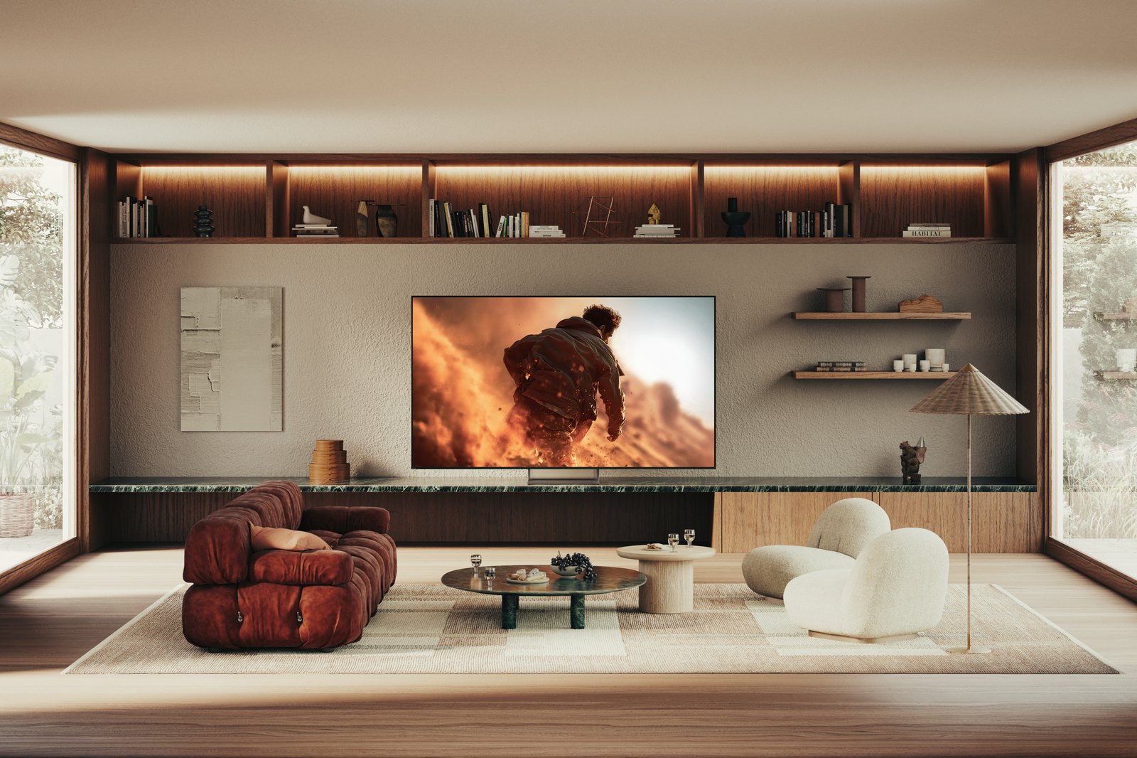 Sony BRAVIA 7 II v obývacím pokoji jako součást sestavy domácího kina