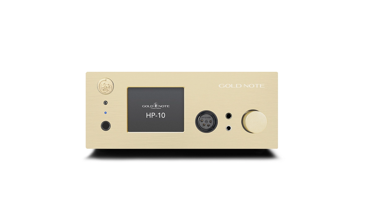 Vnitřní pohled na zesilovač Gold Note HP-10 s viditelnými deskami plošných spojů a komponenty