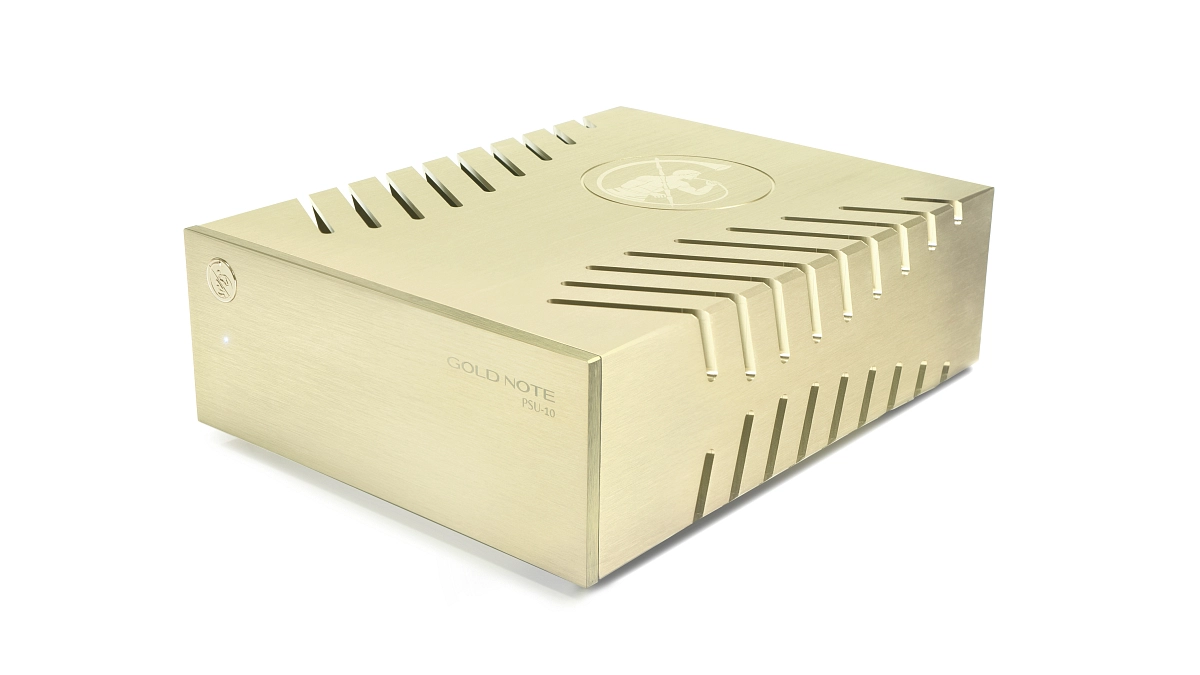 Externí napájecí zdroj Gold Note PSU-10 v sestavě komponentů řady 10